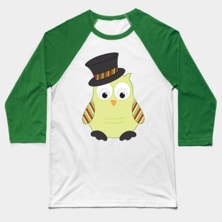 Cute Owl in Top Hat Baseball T-Shirt